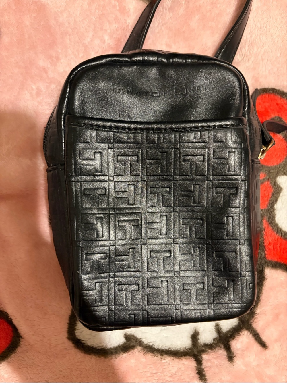 Tommy Hilfiger Black Embossed Crossbody Bag